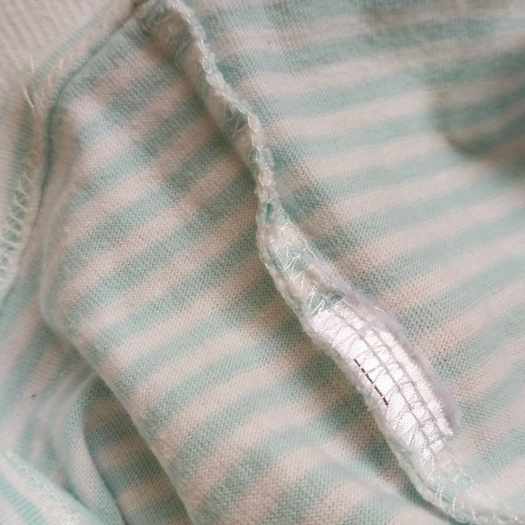 btween aqua blue stripe cap sleeve top with peekaboo back size 4 girls - Picture 5 of 5